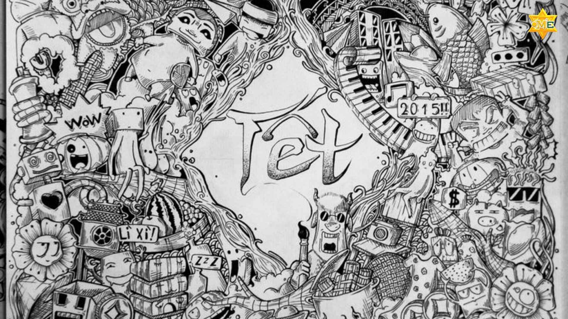 Hướng dẫn vẽ doodle tết đơn giản