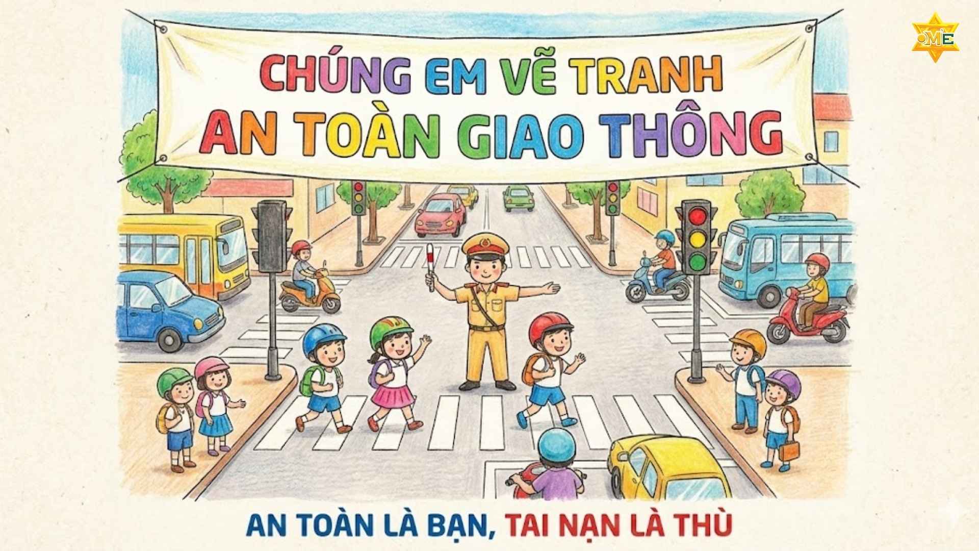 vẽ tranh an toàn giao thông cực đẹp