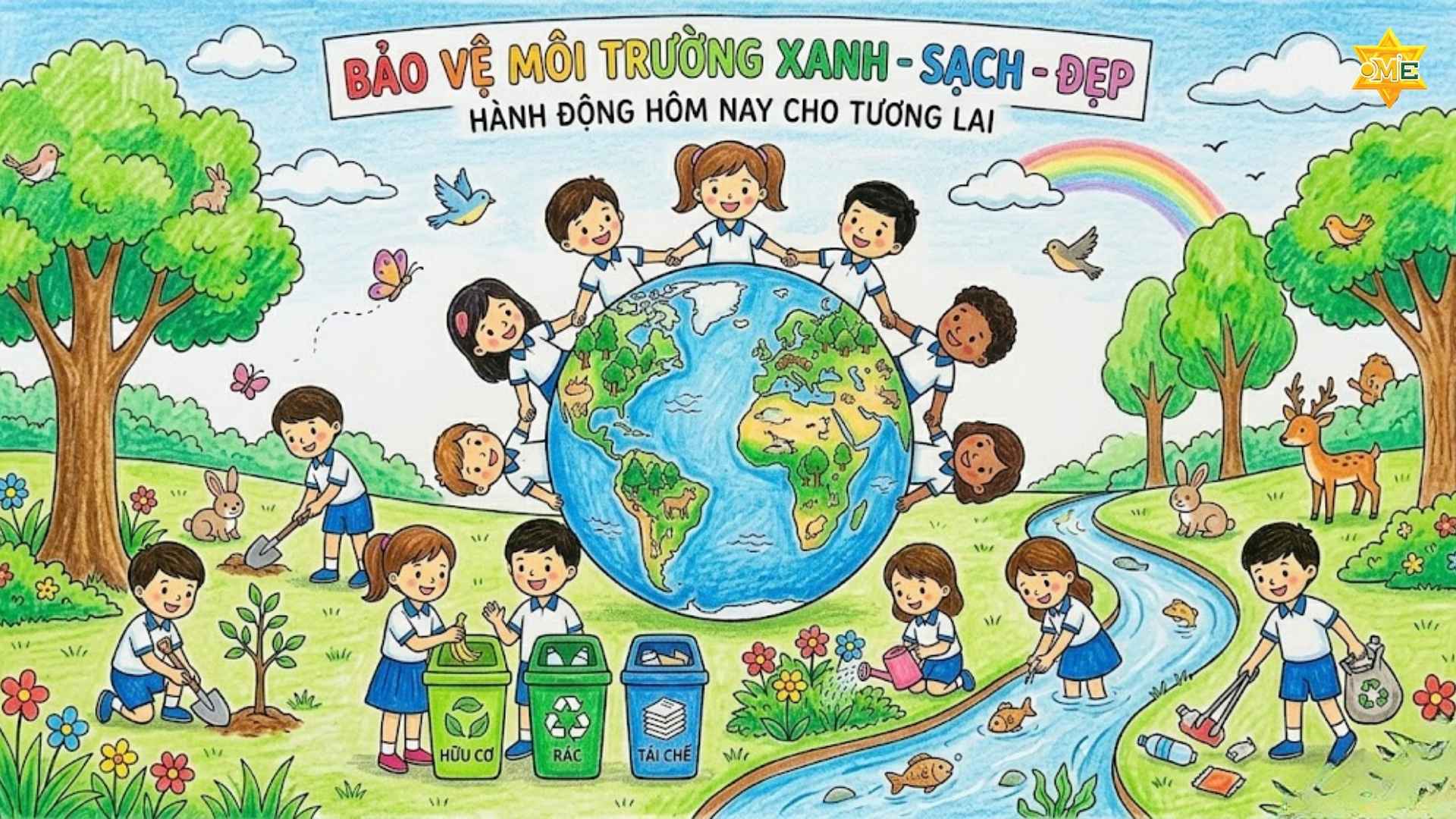 Top 10 mẫu vẽ tranh bảo vệ môi trường xanh sạch đẹp cực đơn giản